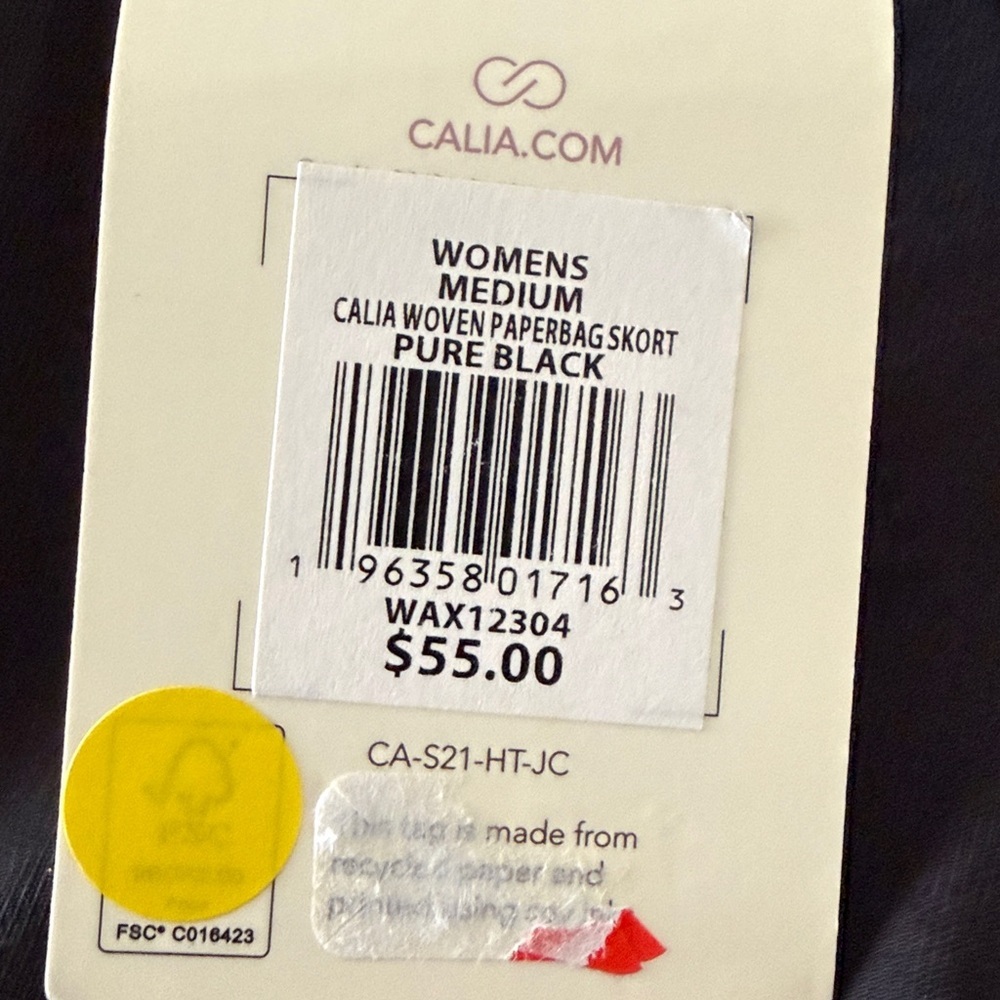 Calia Woven Paperbag Skort black Size Med NWT - Picture 4 of 5